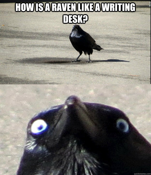 How is a raven like a writing desk?  - How is a raven like a writing desk?   Misc