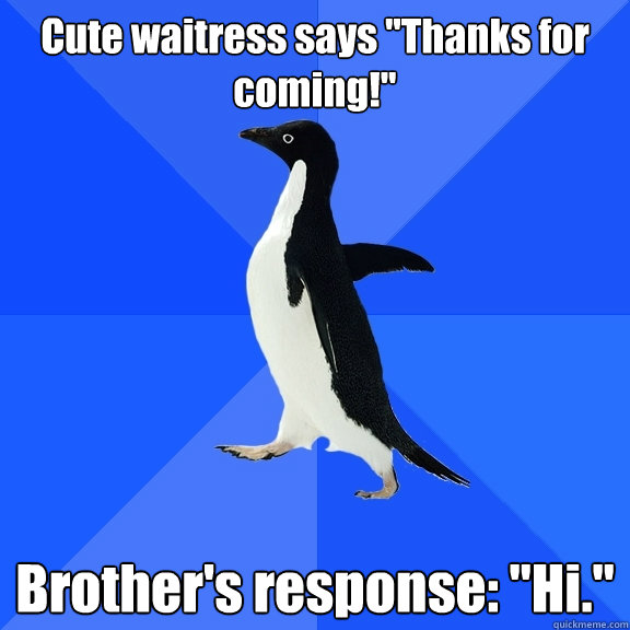 Cute waitress says 