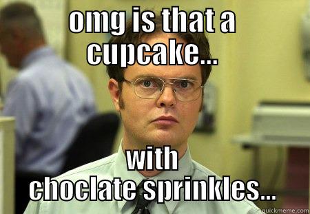 no way - OMG IS THAT A CUPCAKE... WITH CHOCLATE SPRINKLES... Schrute