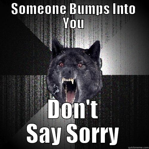 SOMEONE BUMPS INTO YOU DON'T SAY SORRY Insanity Wolf