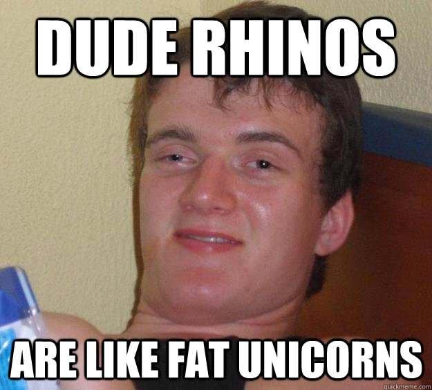 dude rhinos  are like fat unicorns  10 Guy