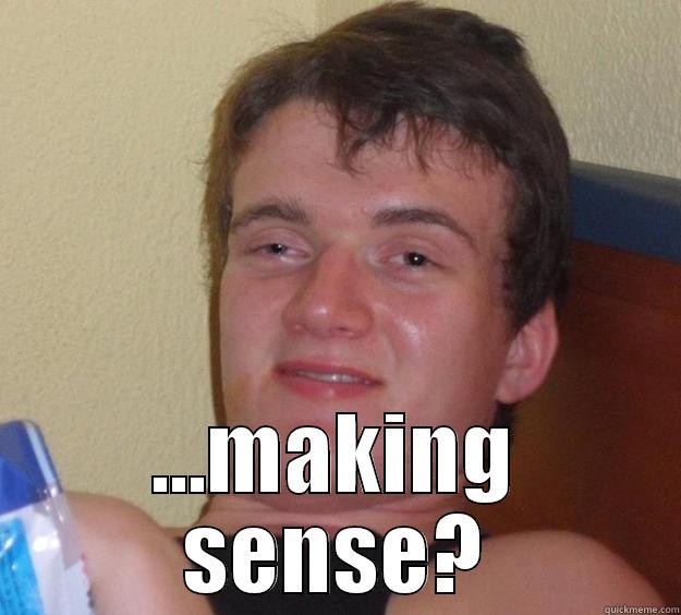  ...MAKING SENSE? 10 Guy