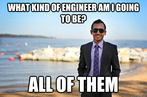What kind of engineer am I going to be? All of them  