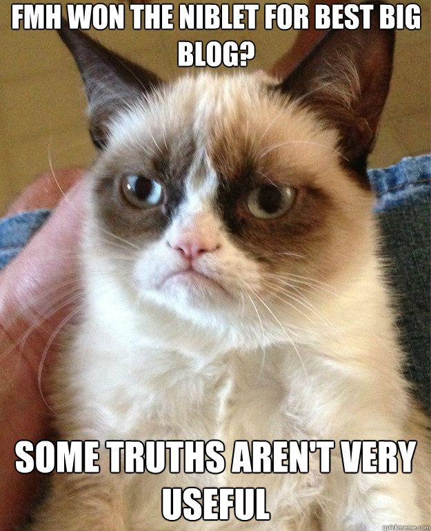 fMh won the niblet for best big blog? some truths aren't very useful - fMh won the niblet for best big blog? some truths aren't very useful  Misc