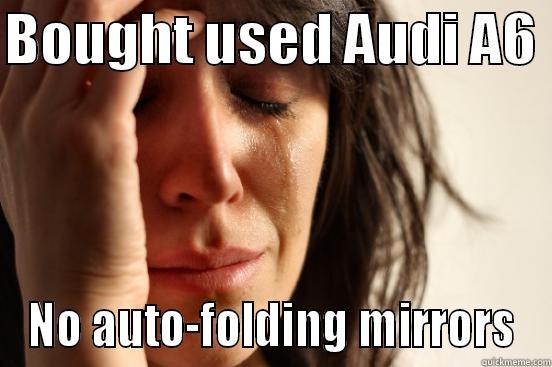 BOUGHT USED AUDI A6  NO AUTO-FOLDING MIRRORS First World Problems