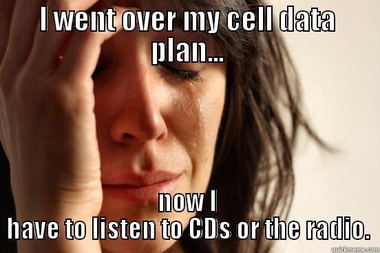Data Muncher - I WENT OVER MY CELL DATA PLAN... NOW I HAVE TO LISTEN TO CDS OR THE RADIO. First World Problems
