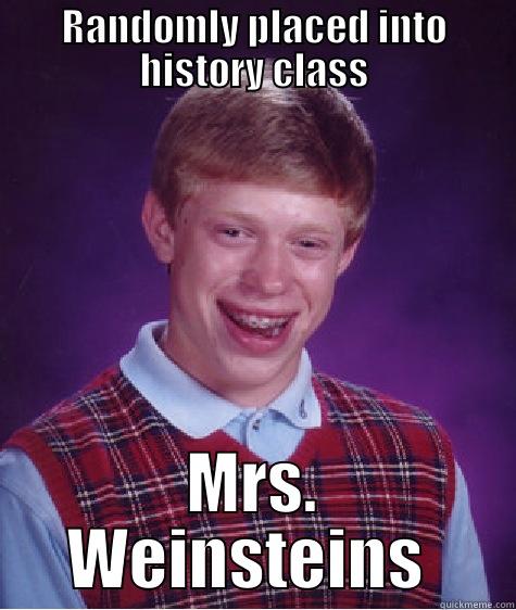RANDOMLY PLACED INTO HISTORY CLASS MRS. WEINSTEINS  Bad Luck Brian