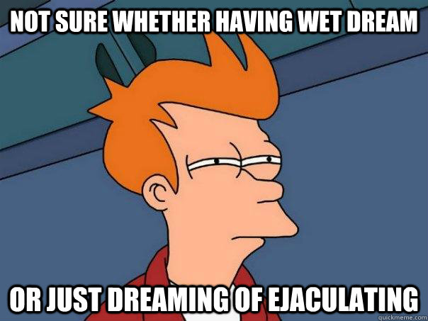not sure whether having wet dream or just dreaming of ejaculating  Futurama Fry