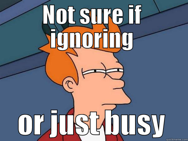 NOT SURE IF IGNORING OR JUST BUSY Futurama Fry