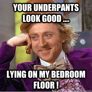 Your UnderPants Look Good .... Lying on my Bedroom Floor !  Condescending Wonka