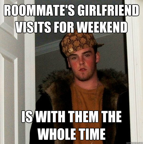 Roommate's girlfriend visits for weekend is with them the whole time  Scumbag Steve