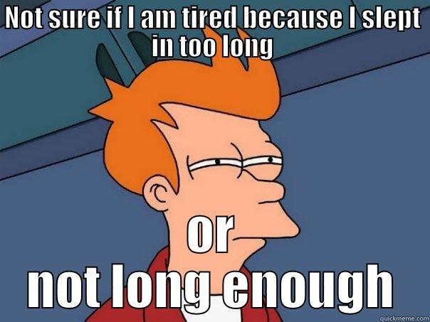 NOT SURE IF I AM TIRED BECAUSE I SLEPT IN TOO LONG OR NOT LONG ENOUGH Futurama Fry