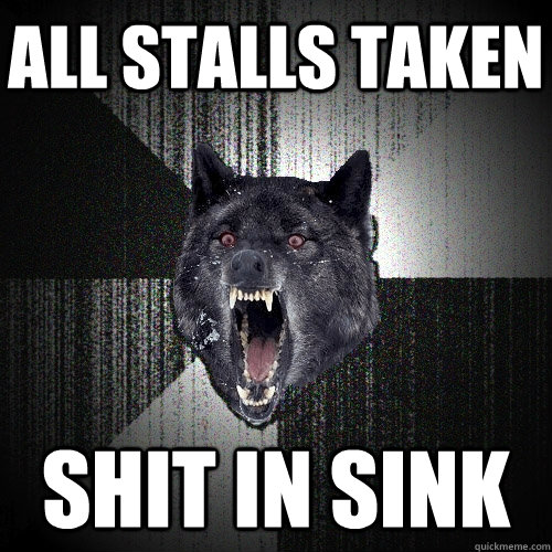 ALL STALLS TAKEN SHIT IN SINK  Insanity Wolf