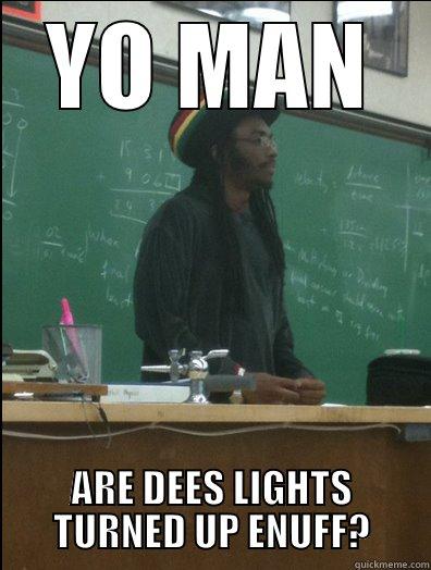 YO MAN ARE DEES LIGHTS TURNED UP ENUFF? Rasta Science Teacher
