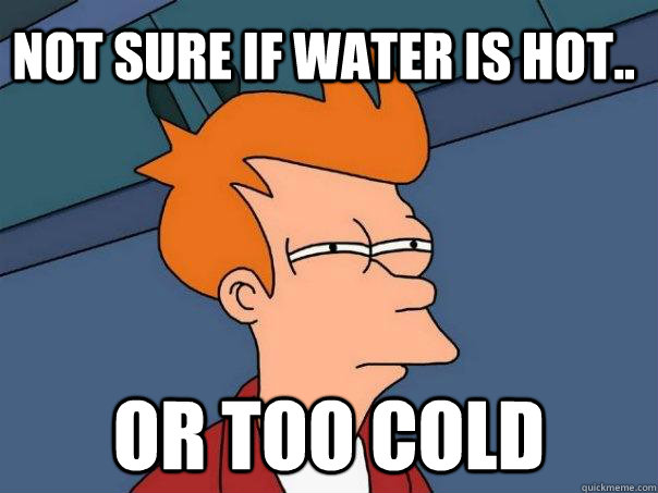 Not sure if water is hot.. or too cold  Futurama Fry