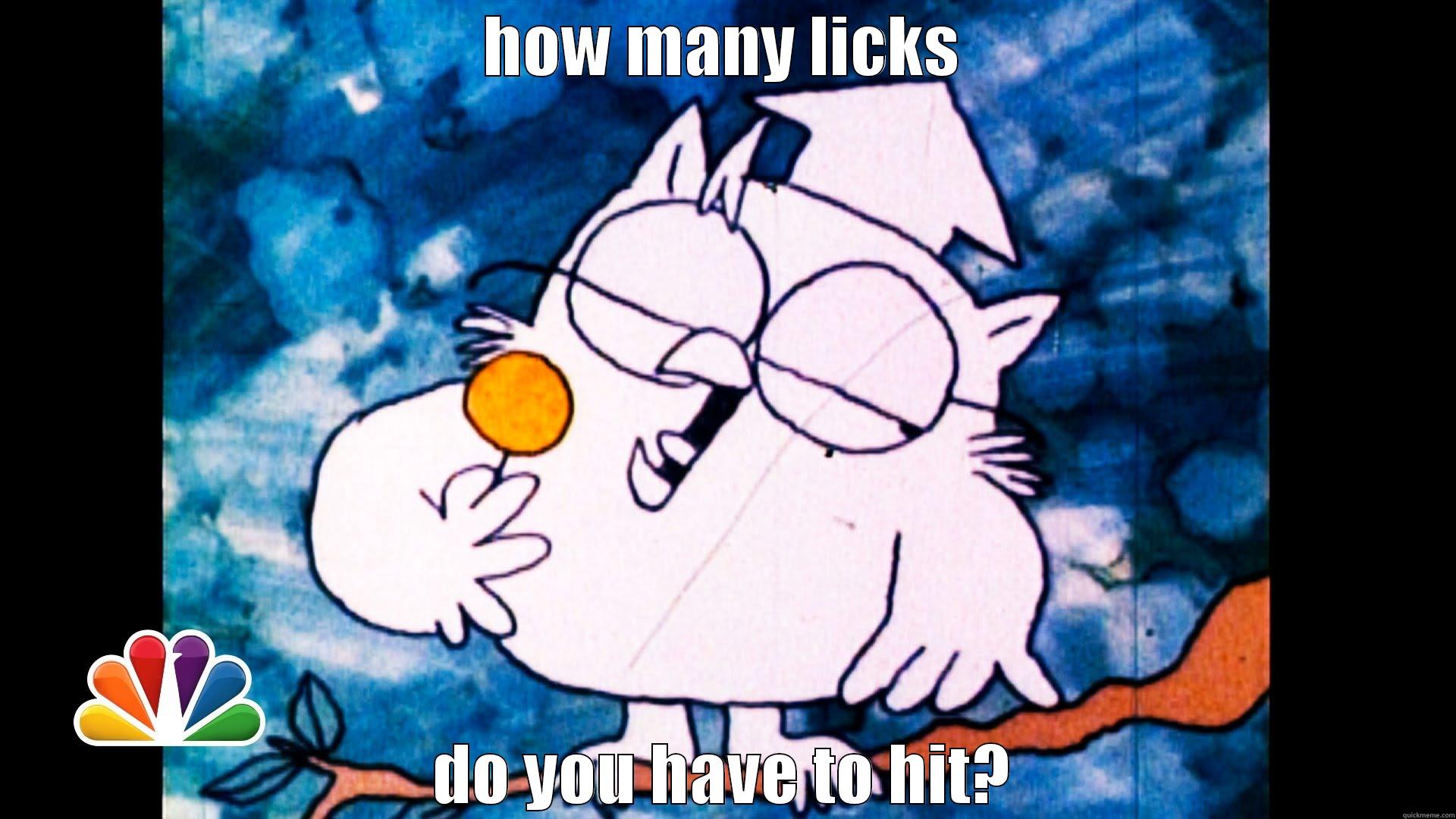 owl hitting licks - HOW MANY LICKS DO YOU HAVE TO HIT? Misc