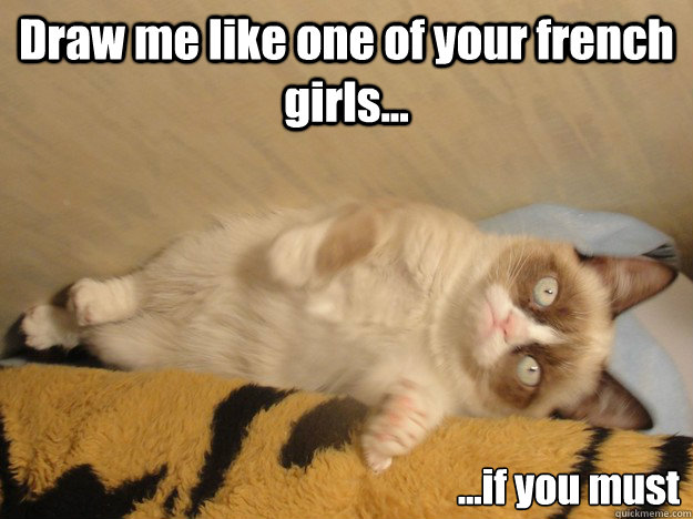 Draw me like one of your french girls... ...if you must  Grumpy Cat
