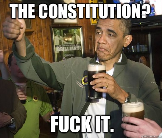 The constitution? Fuck it.  Upvoting Obama