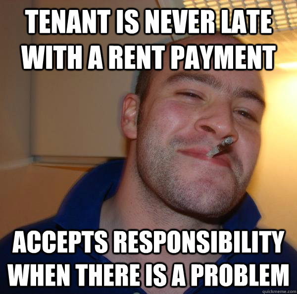 tenant is never late with a rent payment accepts responsibility when there is a problem - tenant is never late with a rent payment accepts responsibility when there is a problem  Misc