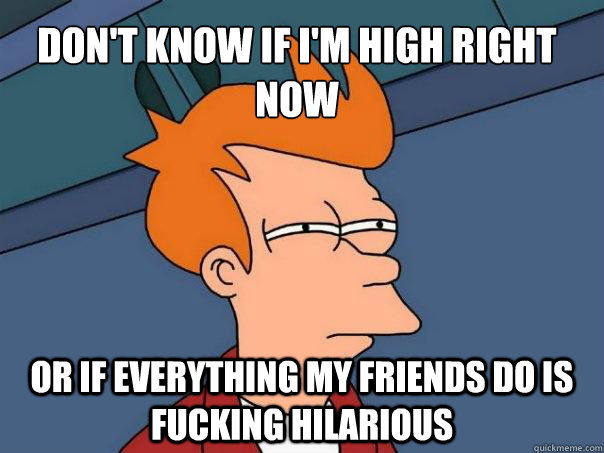 Don't know if i'm high right now or if everything my friends do is fucking hilarious  Futurama Fry