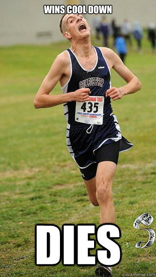 wins cool down dies  Freshman Cross Country Runner