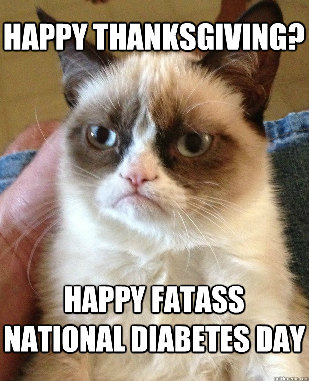 Happy Thanksgiving? Happy Fatass National Diabetes Day  Grumpy Cat