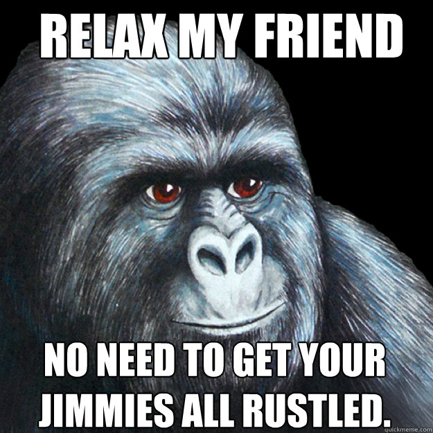 relax my friend no need to get your jimmies all rustled. - relax my friend no need to get your jimmies all rustled.  Misc