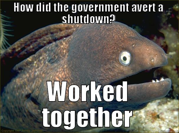 Ironically True Joke Eel - HOW DID THE GOVERNMENT AVERT A SHUTDOWN? WORKED TOGETHER Bad Joke Eel