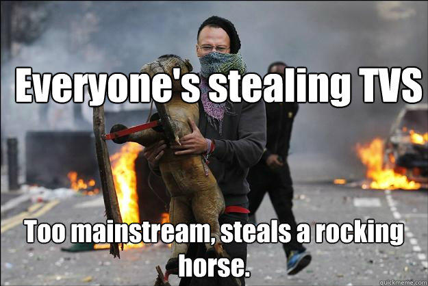 Everyone's stealing TVS Too mainstream, steals a rocking horse.  