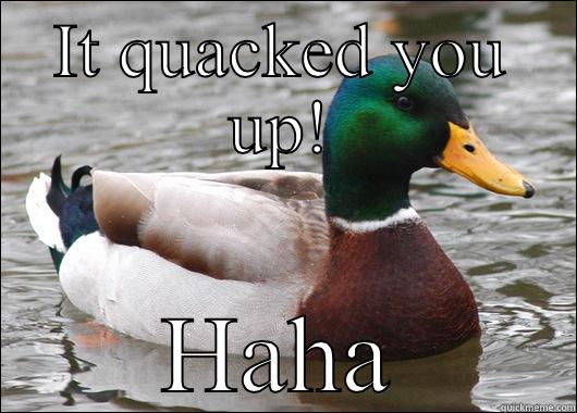 IT QUACKED YOU UP! HAHA Actual Advice Mallard