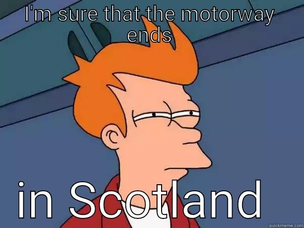 I'M SURE THAT THE MOTORWAY ENDS IN SCOTLAND  Futurama Fry