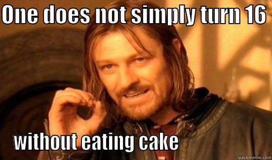 ONE DOES NOT SIMPLY TURN 16  WITHOUT EATING CAKE                      Boromir
