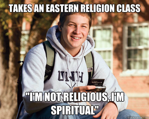 takes an eastern religion class 