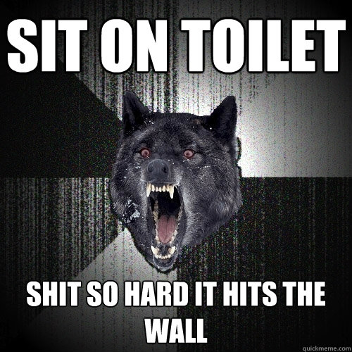 Sit on Toilet Shit so hard it hits the wall - Sit on Toilet Shit so hard it hits the wall  Insanity Wolf