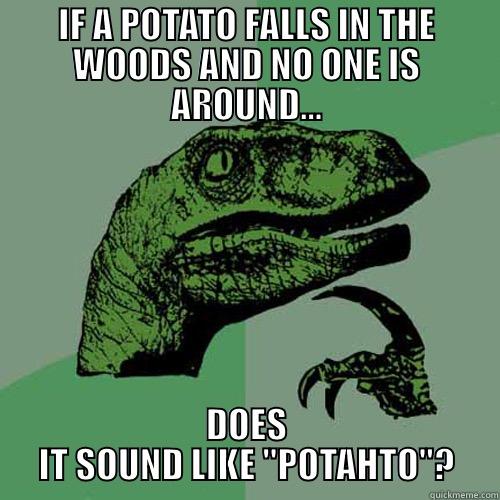 IF A POTATO FALLS IN THE WOODS AND NO ONE IS AROUND... DOES IT SOUND LIKE 