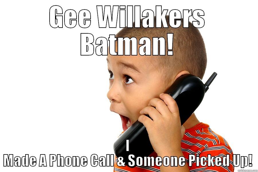 GEE WILLAKERS BATMAN! I MADE A PHONE CALL & SOMEONE PICKED UP! Misc