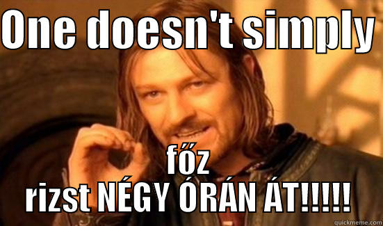 ONE DOESN'T SIMPLY  FŐZ RIZST NÉGY ÓRÁN ÁT!!!!! Boromir