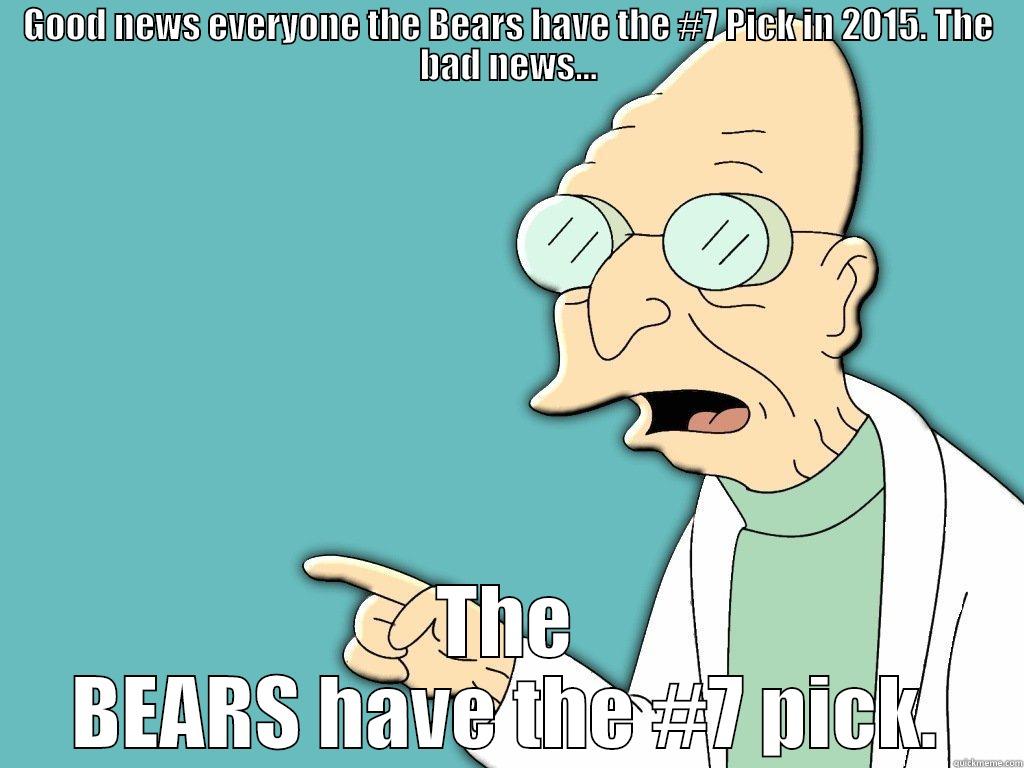 GOOD NEWS EVERYONE THE BEARS HAVE THE #7 PICK IN 2015. THE BAD NEWS... THE BEARS HAVE THE #7 PICK. Misc