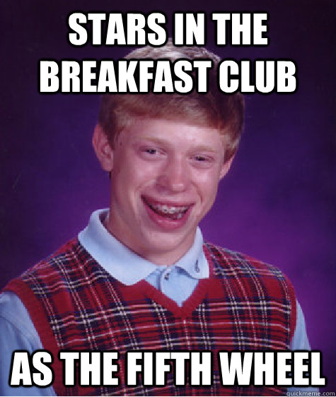Stars in The Breakfast Club as the fifth wheel  Bad Luck Brian