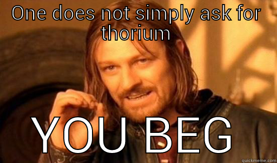 ONE DOES NOT SIMPLY ASK FOR THORIUM YOU BEG Boromir