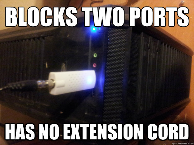 Blocks Two Ports
 Has No Extension Cord - Blocks Two Ports
 Has No Extension Cord  Scumbag USB device