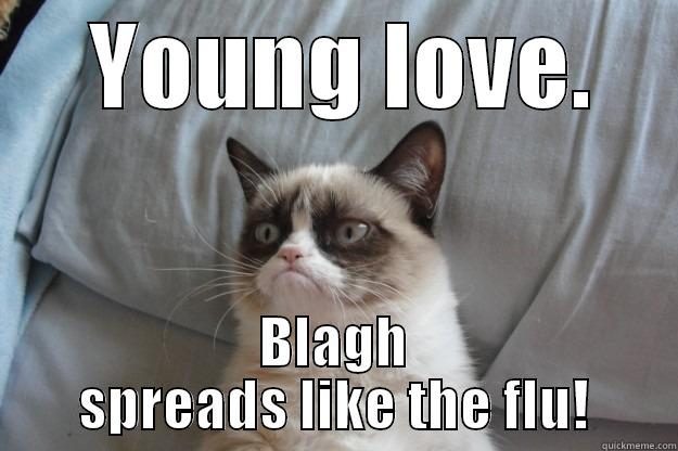   YOUNG LOVE.  BLAGH SPREADS LIKE THE FLU! Grumpy Cat