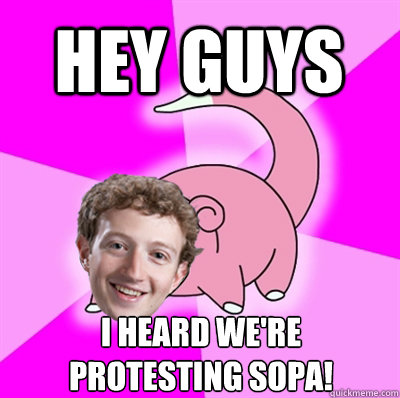 Hey Guys I heard we're protesting sopa!  Slowpoke