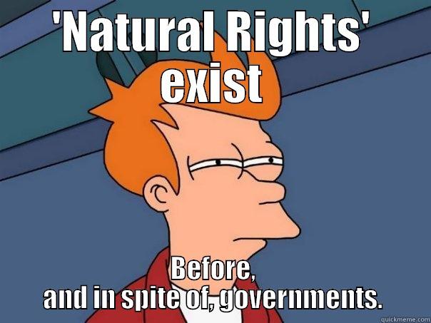 'NATURAL RIGHTS' EXIST BEFORE, AND IN SPITE OF, GOVERNMENTS. Futurama Fry