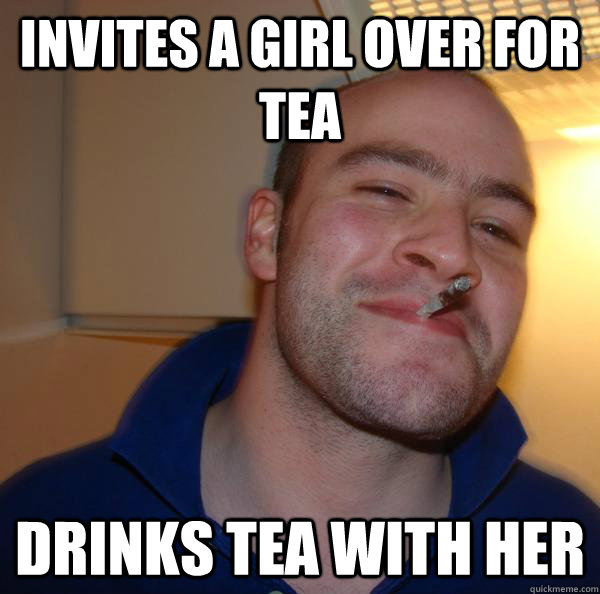 Invites a girl over for tea drinks tea with her - Invites a girl over for tea drinks tea with her  Misc