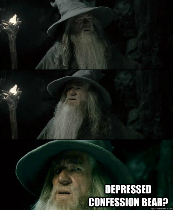  Depressed Confession bear?  -  Depressed Confession bear?   No memory Gandalf