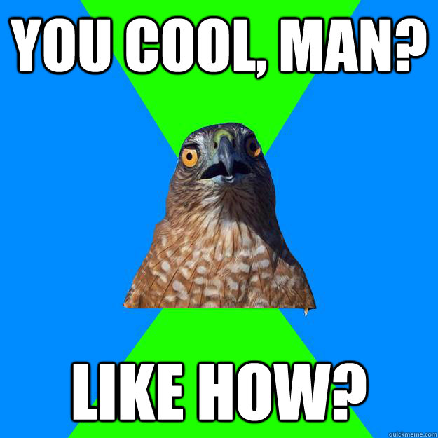you cool, man? like how? - you cool, man? like how?  Hawkward