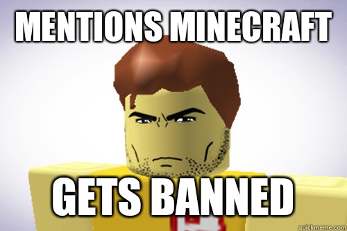 Mentions Minecraft Gets banned  WTF ROBLOX