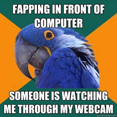 Fapping in front of computer Someone is watching me through my webcam  Paranoid Parrot