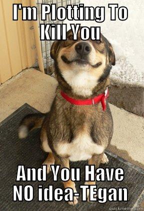I'M PLOTTING TO KILL YOU AND YOU HAVE NO IDEA-TEGAN Good Dog Greg
